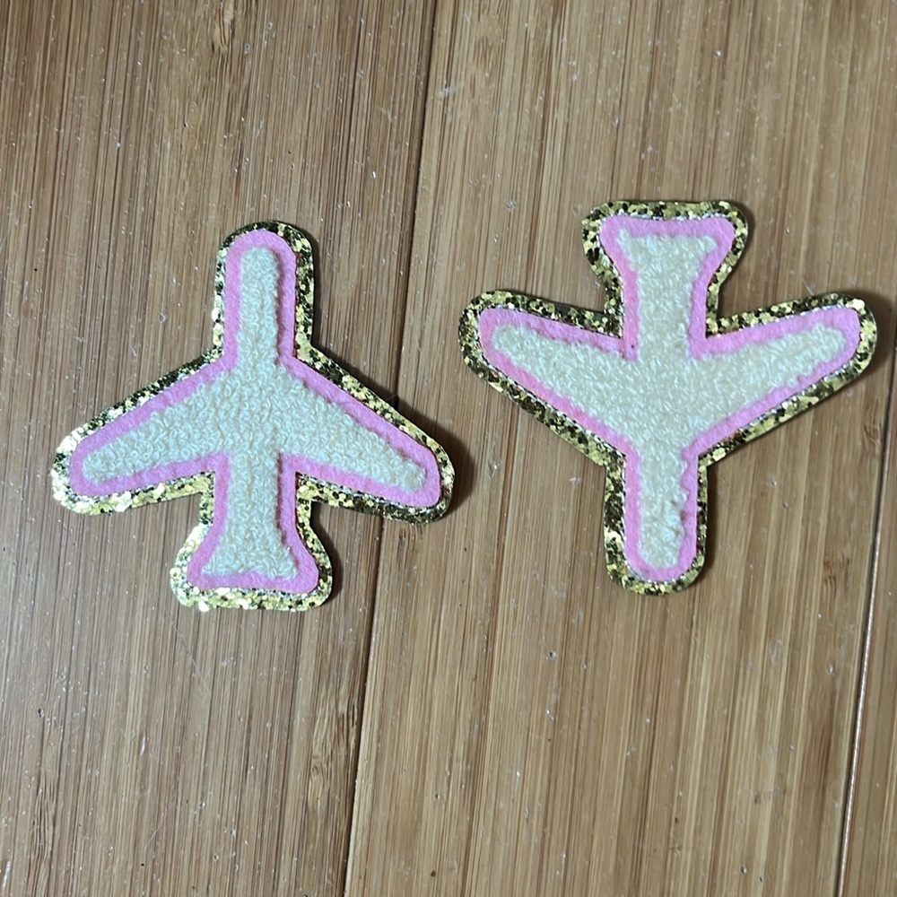 Airplane glitter patches